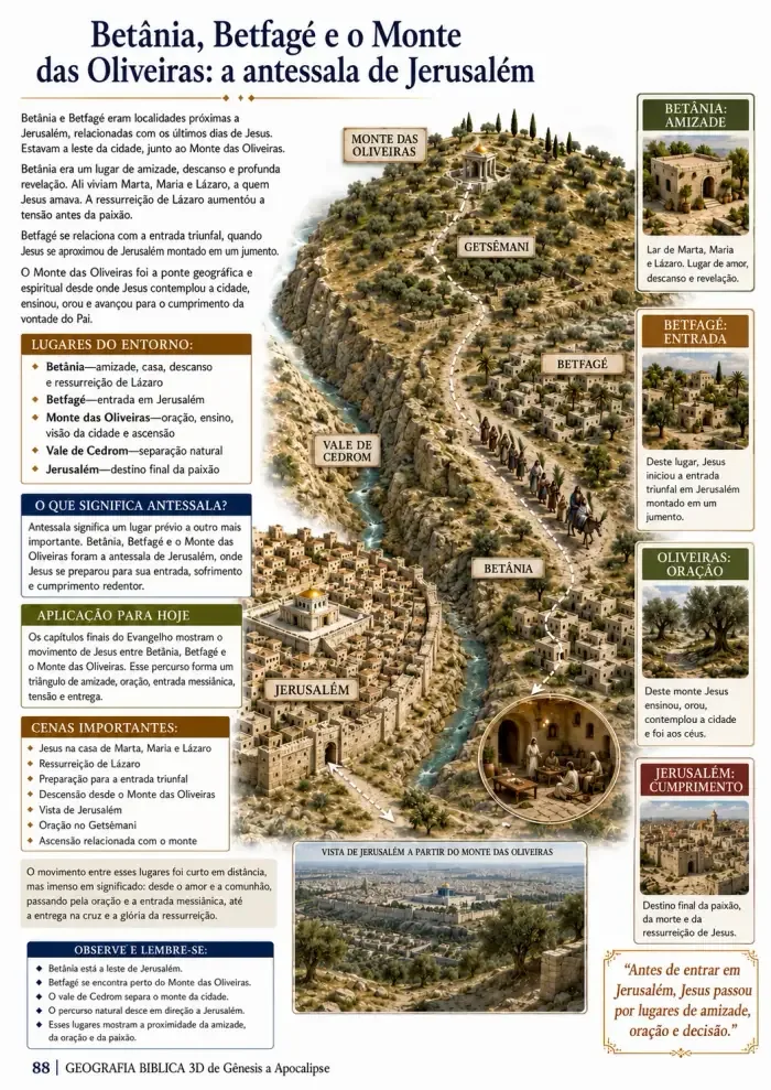 Betânia, Betfagé e o Monte das Oliveiras — a antessala de Jerusalém
